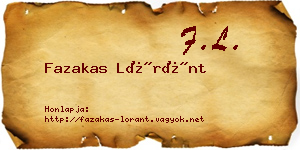 Fazakas Lóránt névjegykártya